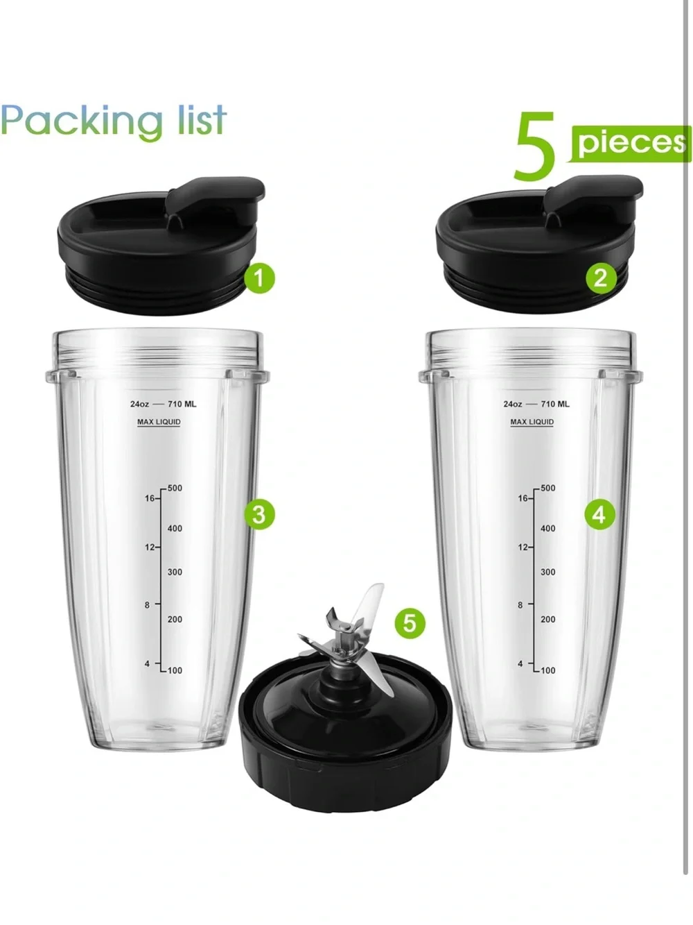 MEET JUICE Blender Replacement Parts Compatible with Ninja Auto-iQ Blenders